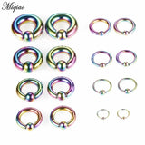 Miqiao Stainless Steel Ear Piercing Weights 1.2-10mm Ear Gauge BCR Ball Closure