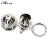2pcs Dinosaur Earrings Plugs Stainless Steel