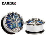 Flower Zircon Crystal Stainless Steel Ear Plugs Gauges Piercing