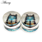 2pcs Wolf Fish Flower Feather Acrylic Ear Plugs Expanders Tunnels Earring