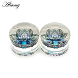 2pcs Wolf Fish Flower Feather Acrylic Ear Plugs Expanders Tunnels Earring