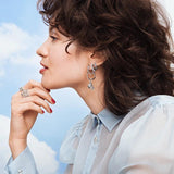925 Silver Heart Hoop Earrings Women's Jewelry