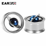 EARKUO Ear Tunnels Plugs Stainless Steel Piercing Body Jewelry 2PCS