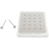 20 Pcs Straight Pin Nose Stud with Crystal End Ball Nose Piercing