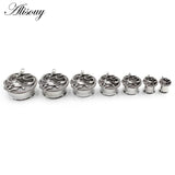 2pcs 6-25mm Unique Stainless Steel Snake Head Ear Tunnels Plugs Body Piercing