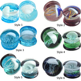 Glass Ear Plugs Ocean Jellyfish Glow In The Dark Ear Tunnels