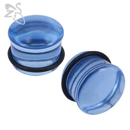 ZS 2PCS 5-16MM Glass Ear Expander Ear Tunnels Gauges Body Piercing Jewelry