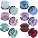 ZS 2PCS 5-16MM Glass Ear Expander Ear Tunnels Gauges Body Piercing Jewelry