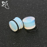 ZS 2PCS 5-16MM Glass Ear Expander Ear Tunnels Gauges Body Piercing Jewelry