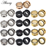 2pcs Stainless Steel Ear Gauges Dangle Plugs