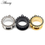 2pcs Stainless Steel Ear Gauges Dangle Plugs