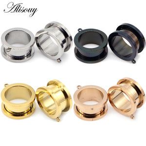 Stainless Steel Ear Plugs Dangle Pulley DIY Pendant Body Piercing Jewelry