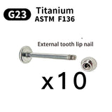 50 PCS Titanium Eyebrow Labret Lip Stud Septum Nose Ring Body Jewelry