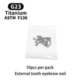 50 PCS Titanium Eyebrow Labret Lip Stud Septum Nose Ring Body Jewelry