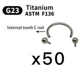 50 PCS Titanium Eyebrow Labret Lip Stud Septum Nose Ring Body Jewelry