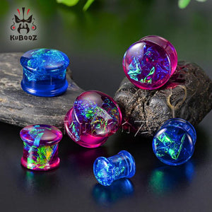 Foil Red Acrylic Ear Piercing Plugs Gauges Expanders Body Jewelry Ear Tunnels