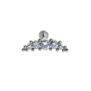 Titanium Steel CZ Labret Stud Lip Bar Cartilage Piercing 16g