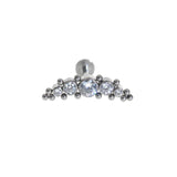 Titanium Steel CZ Labret Stud Lip Bar Cartilage Piercing 16g