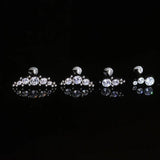 Titanium Steel CZ Labret Stud Lip Bar Cartilage Piercing 16g