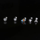 Titanium Steel CZ Labret Stud Lip Bar Cartilage Piercing 16g