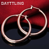 925 Silver Round Hoop Earring For Woman Party Engagement Jewelry
