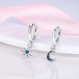Fatima Hamsa Hand Eye Hoop Earrings Silver Earring Women Girls Teens
