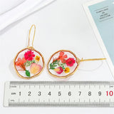 Real Floral Dried Flower Earrings Women Resin Jewelry