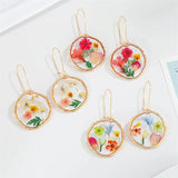 Real Floral Dried Flower Earrings Women Resin Jewelry