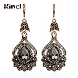 Gray Crystal Bridal Earrings Vintage Beach Party Drop Jewelry