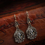 Gray Crystal Bridal Earrings Vintage Beach Party Drop Jewelry