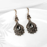 Gray Crystal Bridal Earrings Vintage Beach Party Drop Jewelry