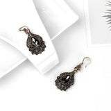 Gray Crystal Bridal Earrings Vintage Beach Party Drop Jewelry