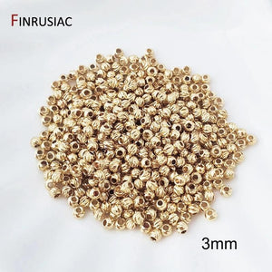 18K Plated Cut Flower Beads 3mm 4mm Spacer Beads Bulk