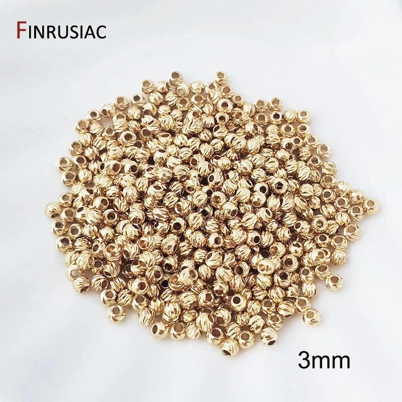 18K Plated Cut Flower Beads 3mm 4mm Spacer Beads Bulk