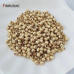 18K Plated Cut Flower Beads 3mm 4mm Spacer Beads Bulk