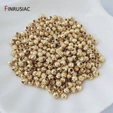 18K Plated Cut Flower Beads 3mm 4mm Spacer Beads Bulk