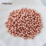 18K Plated Cut Flower Beads 3mm 4mm Spacer Beads Bulk
