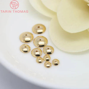 20PCS 3-12MM 24K Plated Brass Beads Caps DIY Jewelry Accessories