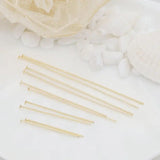 50PCS 14K Brass Needles Ball/Flat/Eye Head Pins Connect Beads Pins