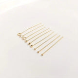 50PCS 14K Brass Needles Ball/Flat/Eye Head Pins Connect Beads Pins