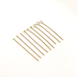 50PCS 14K Brass Needles Ball/Flat/Eye Head Pins Connect Beads Pins
