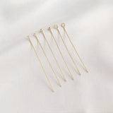50PCS 14K Brass Needles Ball/Flat/Eye Head Pins Connect Beads Pins