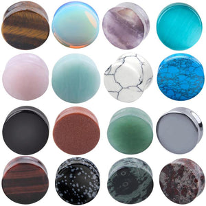 2pcs Stone Ear Plugs Tunnels Earring Gauges Piercing Ear Stretcher Plugs Oreille
