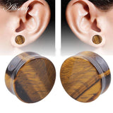 2pcs Stone Ear Plugs Tunnels Earring Gauges Piercing Ear Stretcher Plugs Oreille
