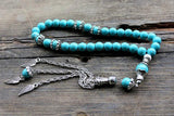 8mm Stone Round Shape Islamic Muslim Tasbih Allah Mohammed Rosary For Men&Women