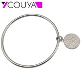 Crystal Cuff Bangles Bracelets Open Bangles 70/65/60mm Dia for Women Men