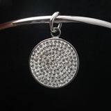 Crystal Cuff Bangles Bracelets Open Bangles 70/65/60mm Dia for Women Men