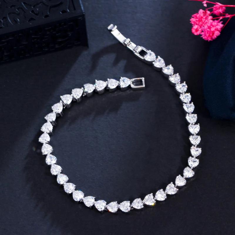 CZ Heart Shape Tennis Bracelet for Women CB288