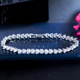 CZ Heart Shape Tennis Bracelet for Women CB288