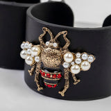 Butterfly Bee Insect Leather Cuff Bracelet Rainbow Unisex Jewelry